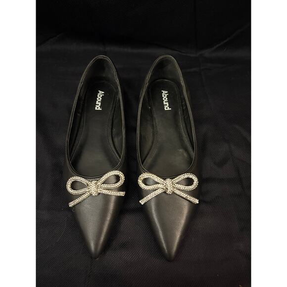 Abound Gorgi Flats Nordstrom Black Pointed Toe 8 Dark Fairy Whimsy Goth - Picture 1 of 7